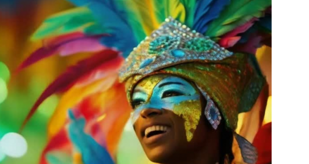 Picture of woman in carnival headdress